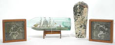 Collection of Marine & Maritime Curiosities: Ship in a Bottle/ Encrusted Gin Bottle, NO E