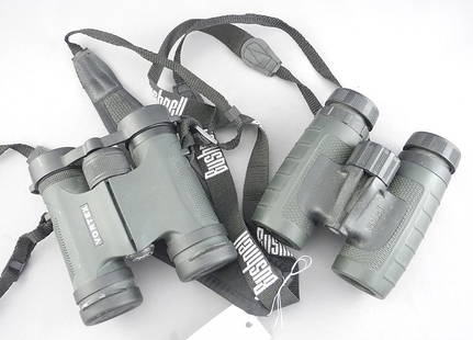 Pair of Vortex 10 x 28 Waterproof Diamondback Binoculars with Bushnell Binoculars.: Pair of Vortex 10 x 28 Waterproof Diamondback Binoculars with Bushnell Binoculars.