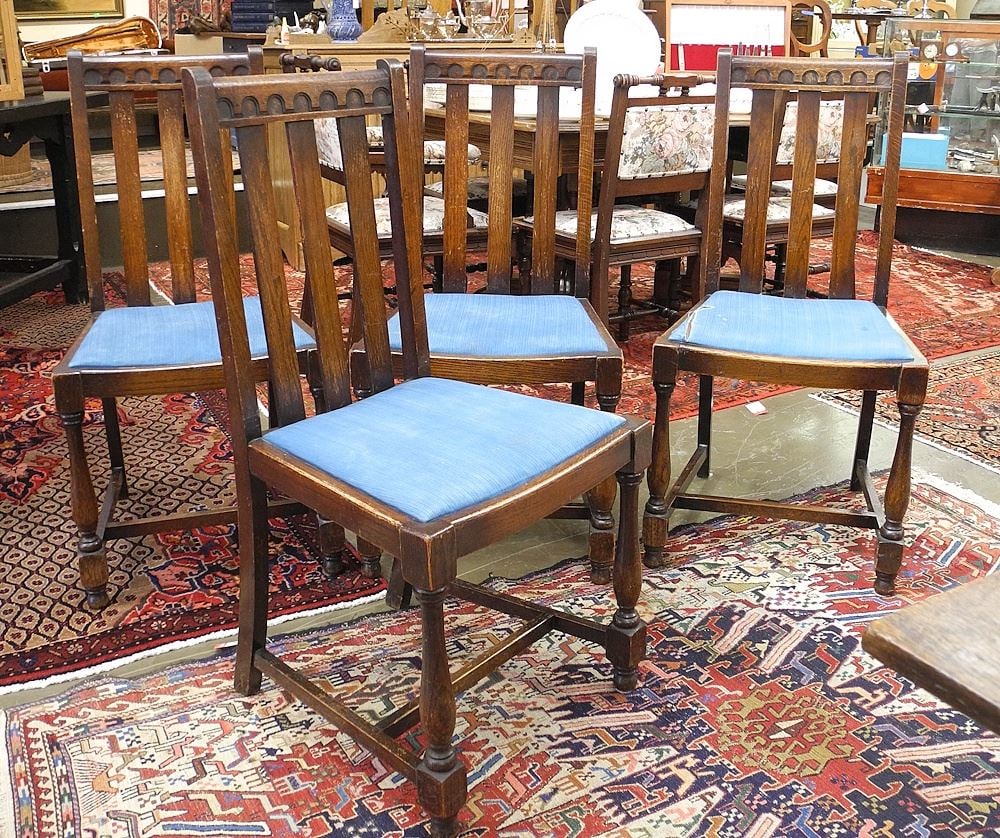 Four Oak Dining Chairs. (1 of 2)