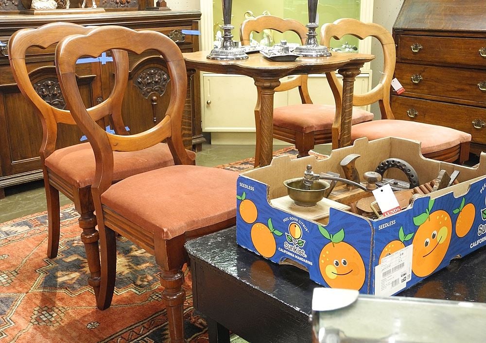 Four 1880's Victorian Dining Chairs. (1 of 3)