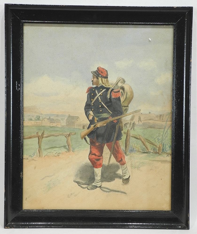 Watercolour unsigned 16" x 12 1/2", "Soldier". (1 of 3)