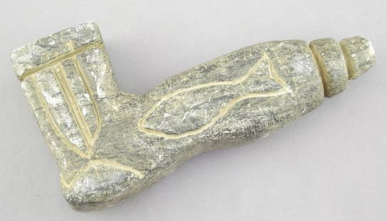 Carved Stone Pipe, 6"L.: Carved Stone Pipe, 6"L.