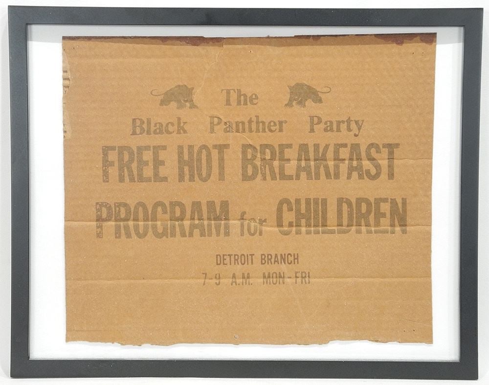 Vintage "The Black Panther Party Free Hot Breakfast" Poster, 12 3/4 x 15". (1 of 1)