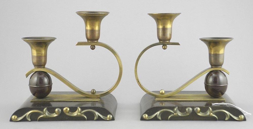 Pair of Bakelite Candlesticks, 6"h.: Pair of Bakelite Candlesticks, 6"h.