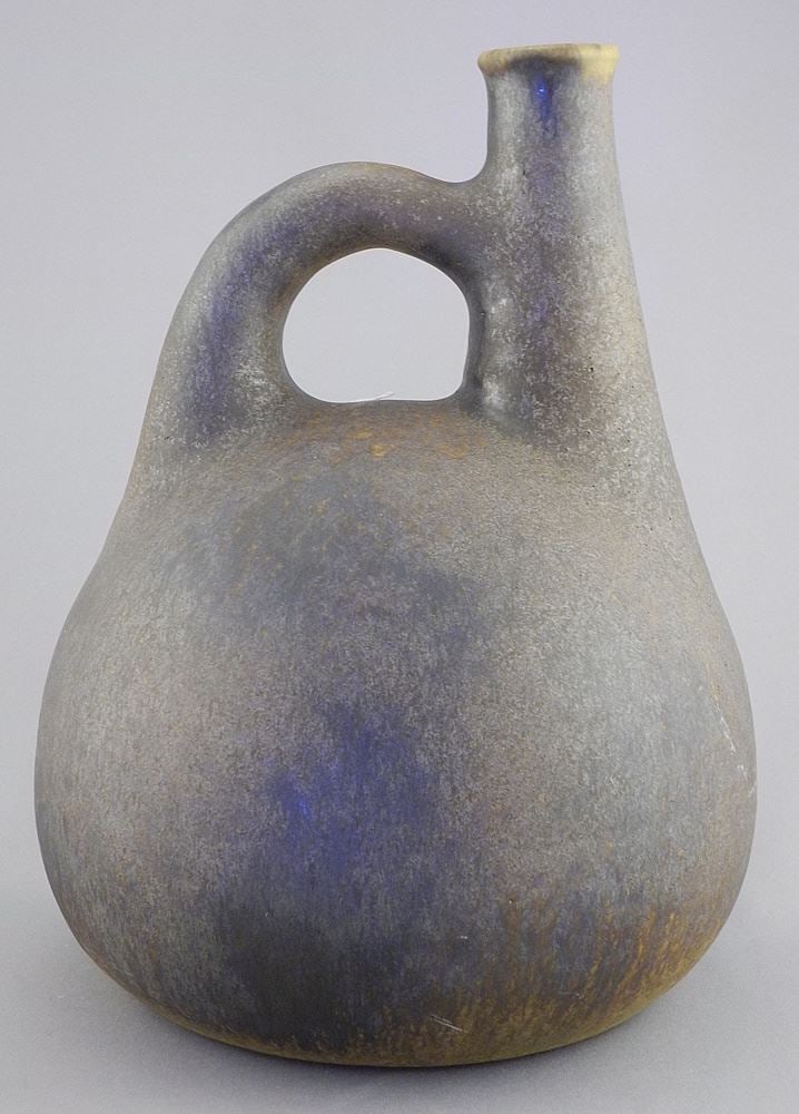 Stoneware Pitcher Monogrammed & Dated JG (Jan Grove)'85, 9 1/2"h. (1 of 3)