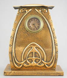 Liberty-Style Copper Table Clock, 9 3/4"h.