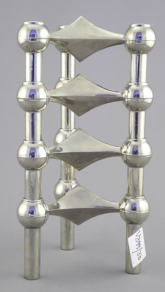 Stoff Nagel Danish Metamorphic Candlestick, Design: Werner Stoff, Each 2 5/8 x 4 x 4". (1 of 4)