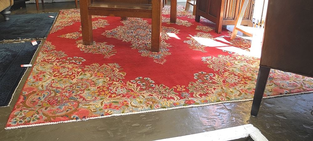 Hand Knotted Kerman Carpet Approximately 6'1" x 9'3". (1 of 3)