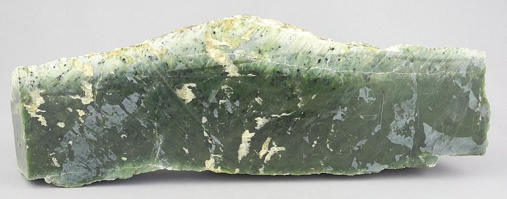 Jade Slab, 13 3/8"L, 2867g.: Jade Slab, 13 3/8"L, 2867g.