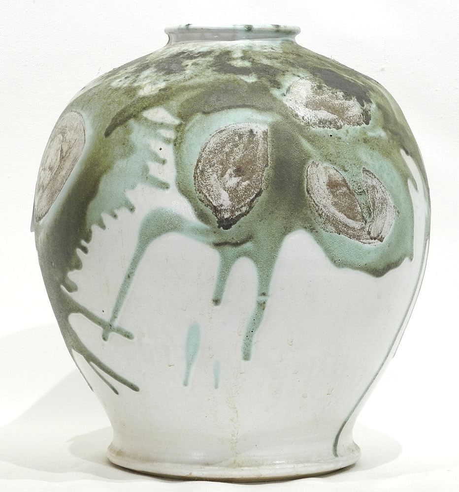 Stoneware Vase signed John Rossi, 12"h. (1 of 3)