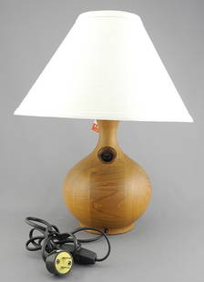 Dyrlund Teak Table Lamp C.1970's, 13 3/4"h.: Dyrlund Teak Table Lamp C.1970's, 13 3/4"h.