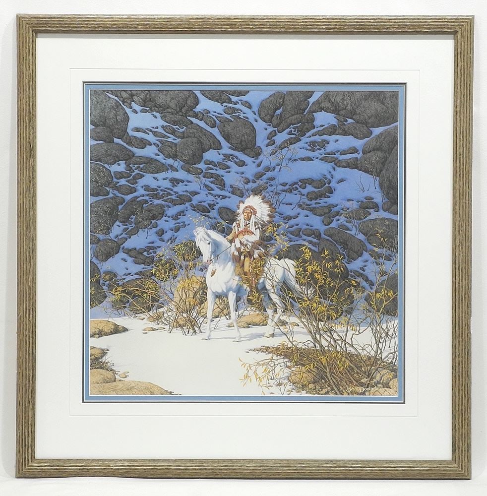Limited Edition Print signed Bev Doolittle #2777/48000, 15 5/8 x 15 5/8", "Eagle Heart".: Limited Edition Print signed Bev Doolittle #2777/48000, 15 5/8 x 15 5/8", "Eagle Heart".