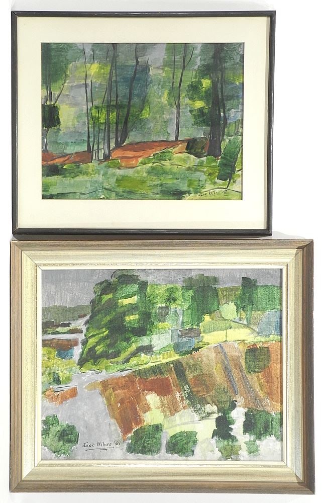 Watercolour & Oil on Canvas signed Jack Wilner'67, Larger 15 x 19", "Landscapes".: Watercolour & Oil on Canvas signed Jack Wilner'67, Larger 15 x 19", "Landscapes".