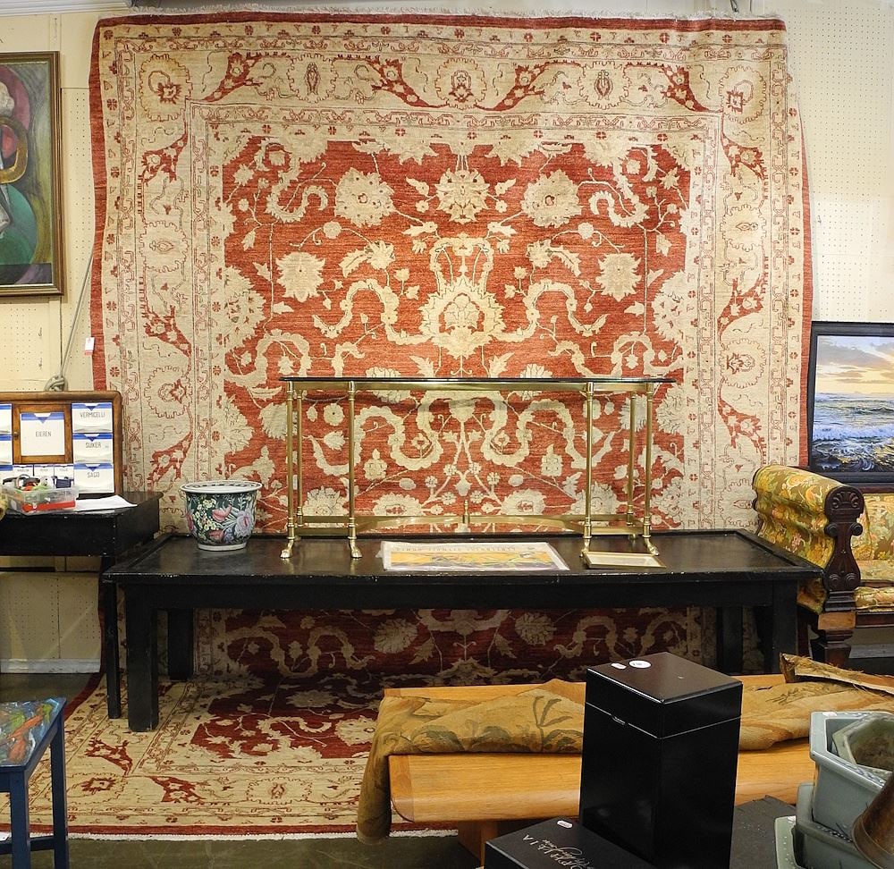 Hand Knotted Indian Carpet Approximately 10' x 13'8". (1 of 3)