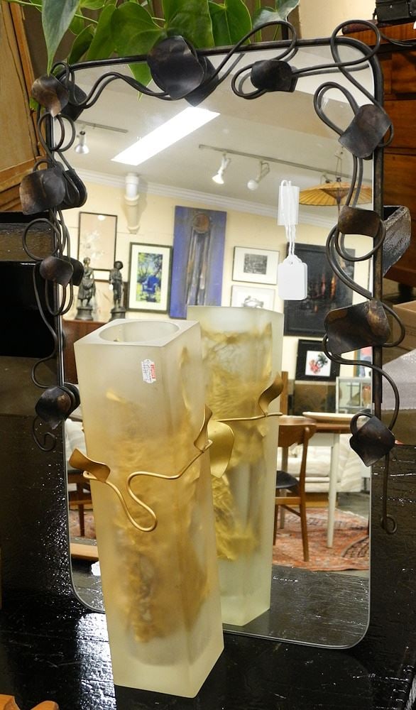 Martha Sturdy Vase & Mirror, 14 1/8 & 24 3/4"h. (1 of 1)