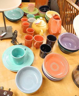 Collection of Fiesta Ware Dishes, 20th C.: Collection of Fiesta Ware Dishes, 20th C.