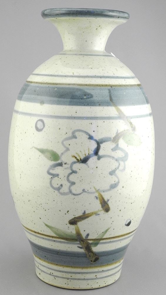 Stoneware Vase signed with Impressed Mark of Robin Bush, 12 1/8"h. (1 of 4)