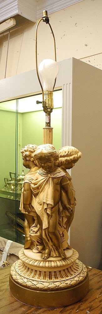 1960's Baroque-Style Table Lamp, TH 36". (1 of 2)