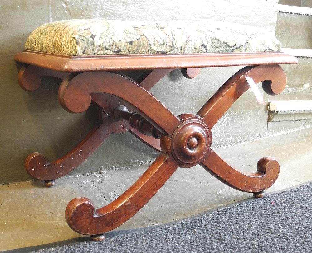 Neo Classical Mahogany Foot Stool, 16 1/2"h. (1 of 2)