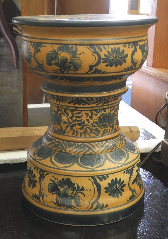 Ceramic Garden Stool, 14 3/8"h.: Ceramic Garden Stool, 14 3/8"h.