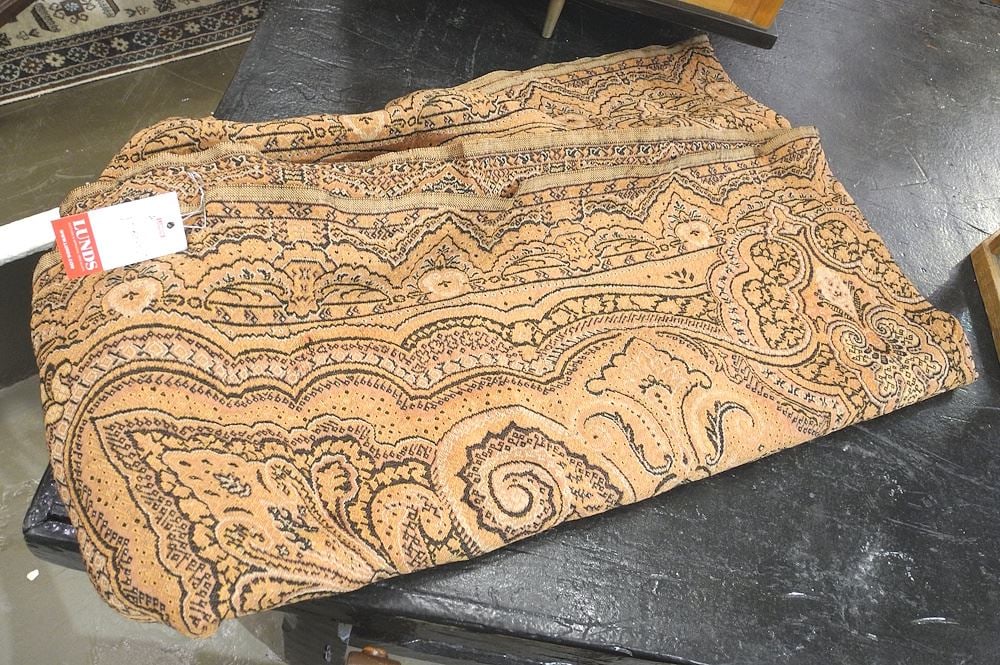 19th C. Paisley Wool Piano Shawl, Approximately 60 x 52" (as found). (1 of 1)
