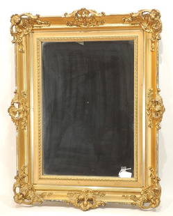 Antique Gilt Frame Mirror, 29 3/4 x 23".: Antique Gilt Frame Mirror, 29 3/4 x 23".
