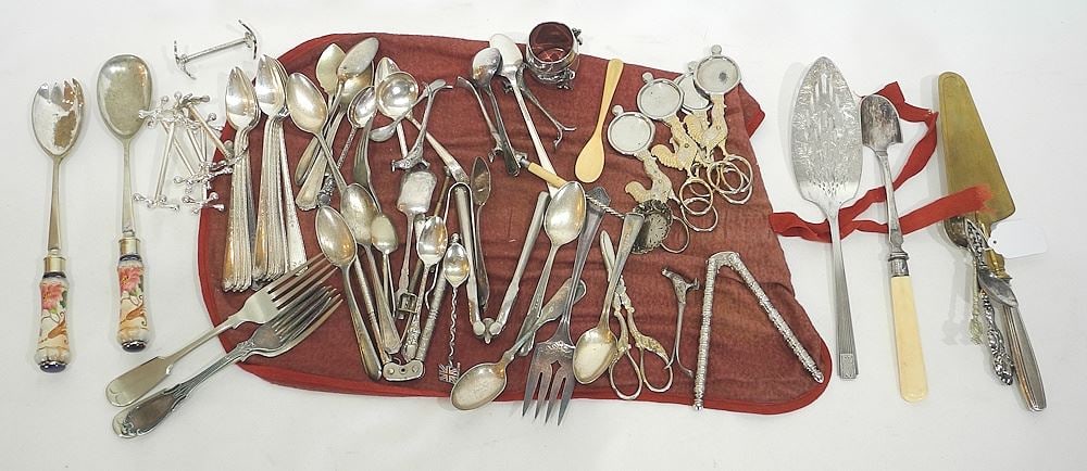 Lot of "Grace" Plated items: incl 800 Caddy Spoon, Serving Pcs., Napkin Ring, Etc. (1 of 4)