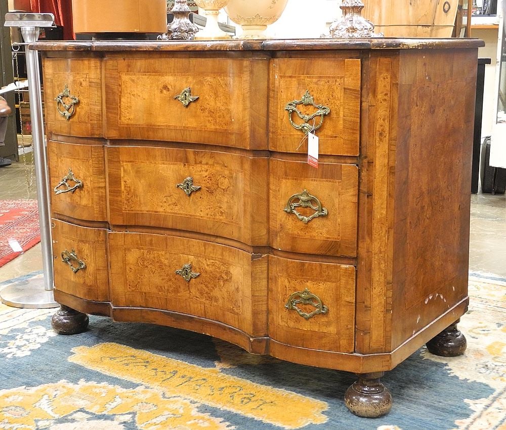 Dutch Banded Walnut Three Drawer Chest, 43 1/4 x 23 1/2 x 33" (condition noted). (1 of 7)