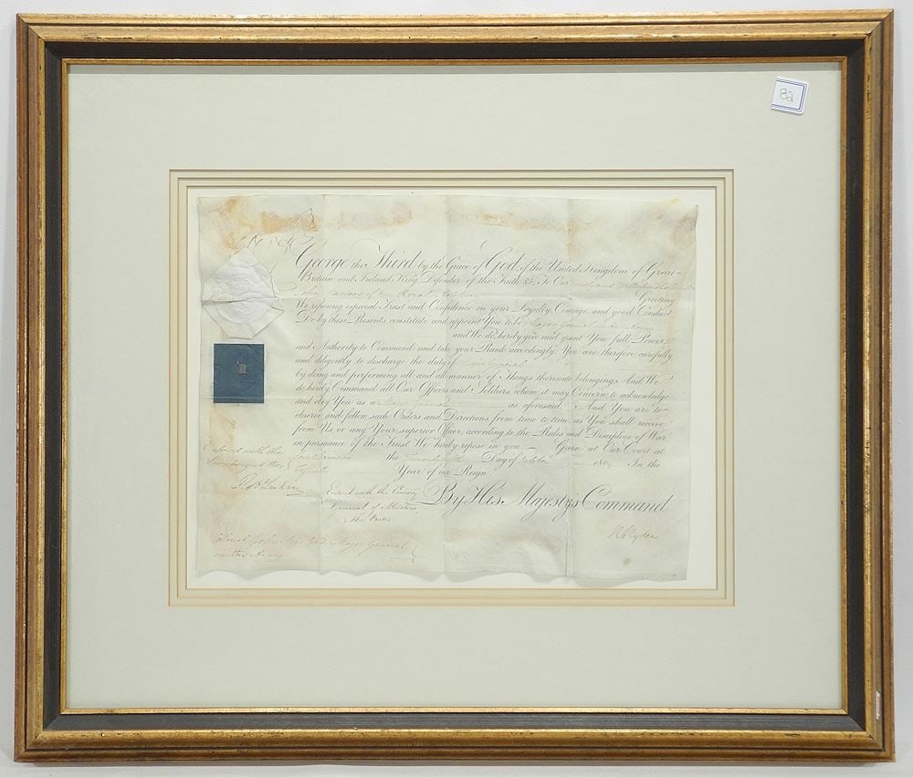 Framed Indenture Dated 1809, 11 1/2 x 15 1/4". (1 of 4)
