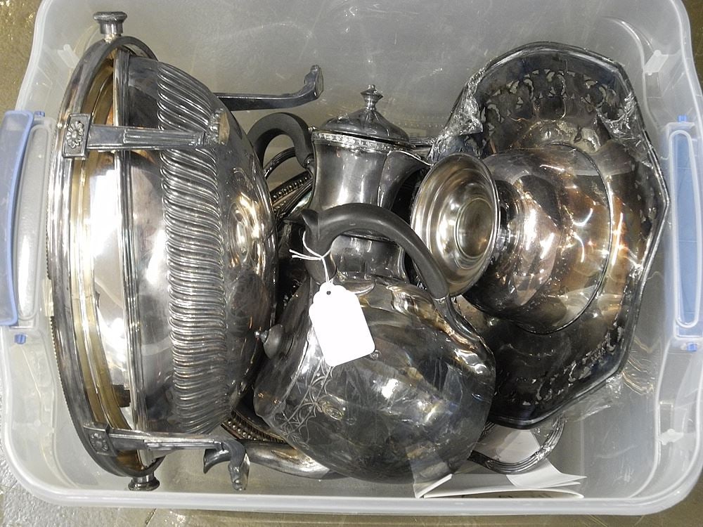 Collection of Silver Plated Wares Including Revolving Entree Dish. (1 of 1)