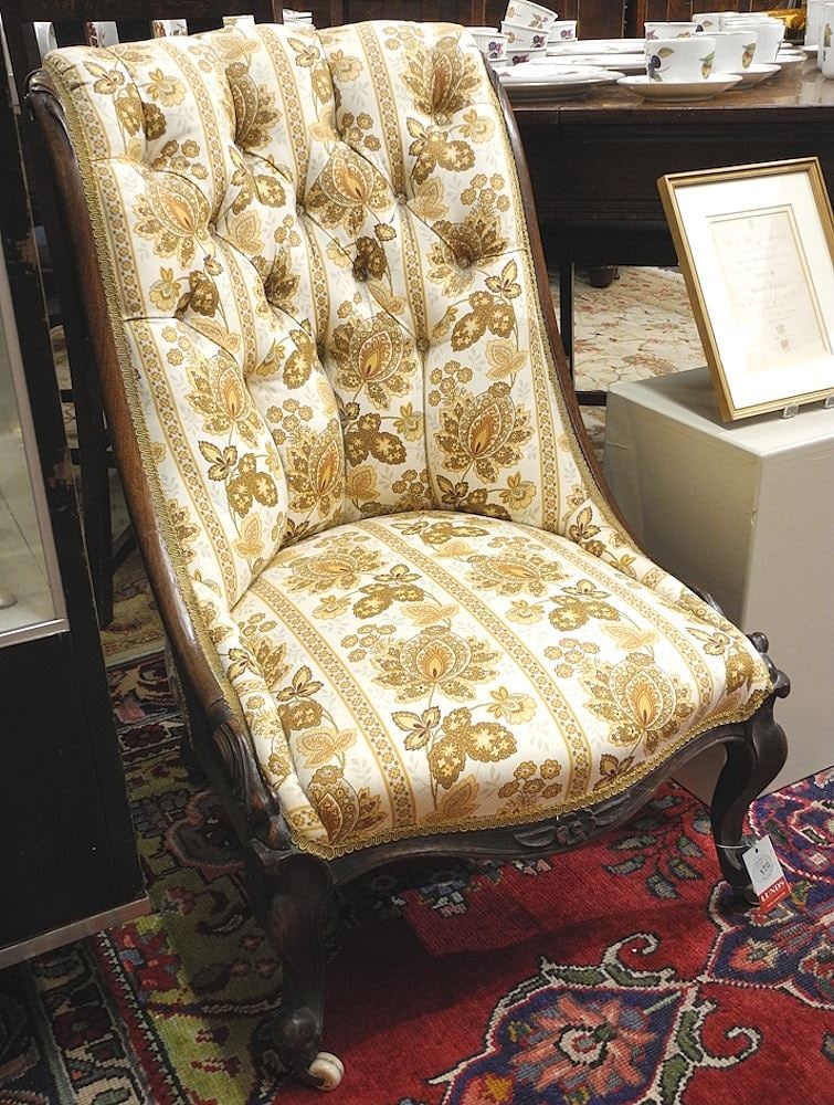 Mid Victorian Mahogany Nursing Chair (1 of 1)