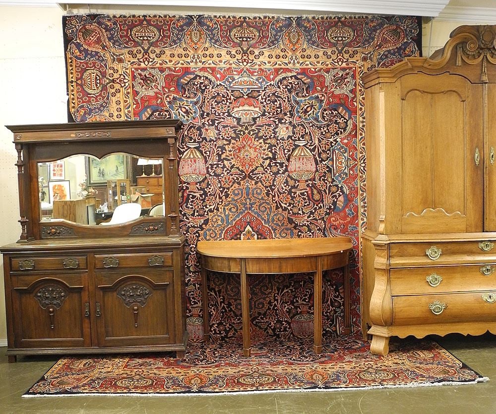 Hand Knotted Kashmar Archaeology Design Carpet Approximately 9'7" x 12'9". #193 (1 of 4)