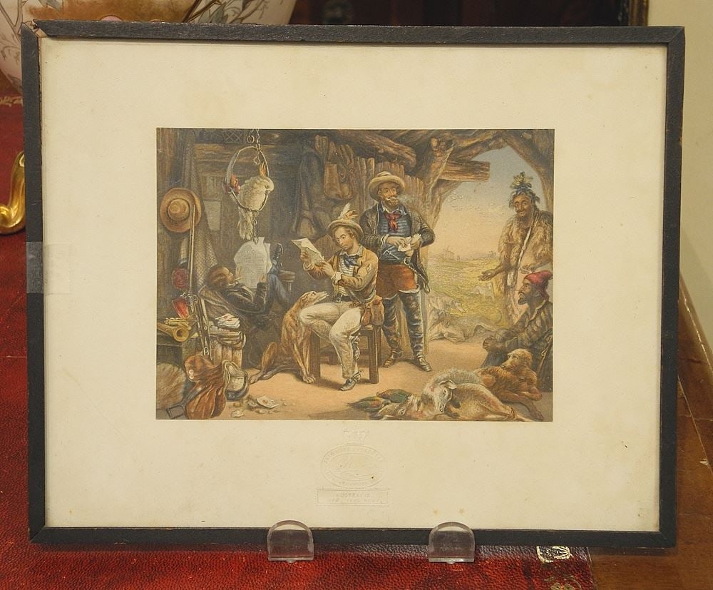 Baxter Print "Australia News From Home", 7 x 9" (frame loose). (1 of 1)