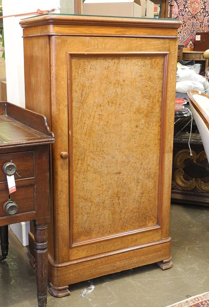 19th C. Walnut Single Door Cabinet with Internal Drawer, 49 1/4"h. (1 of 4)
