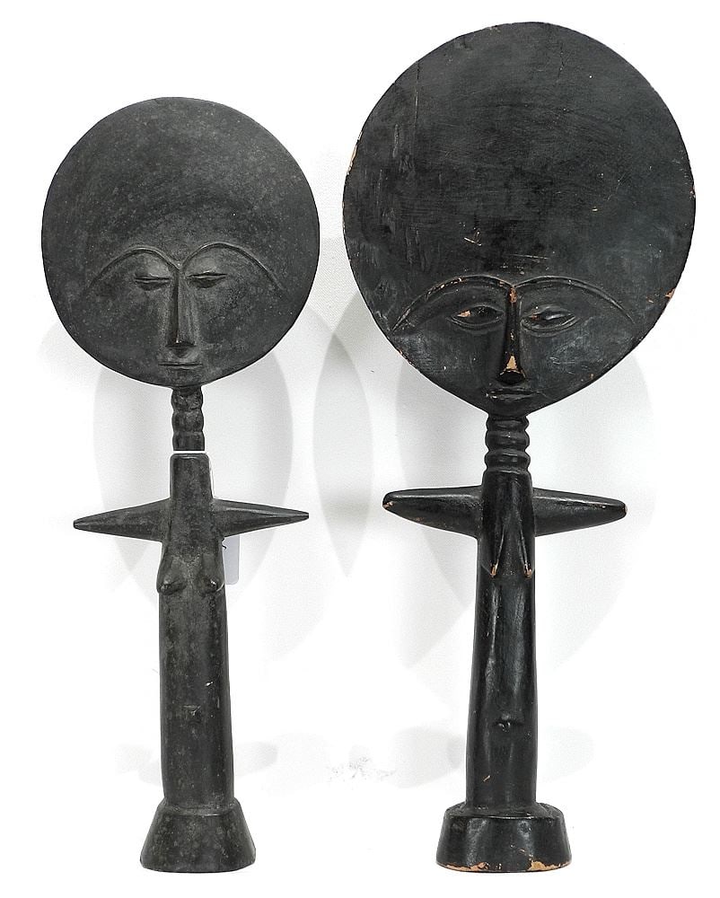 Two African Fertility Effigies, 17 1/4 & 15 1/8"h. (1 of 2)