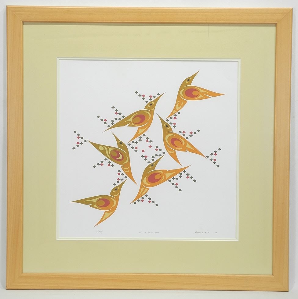 Coast Salish Serigraph signed Susan A. Point'03, 16 x 16", "Pacific Spirit 2003". (1 of 3)