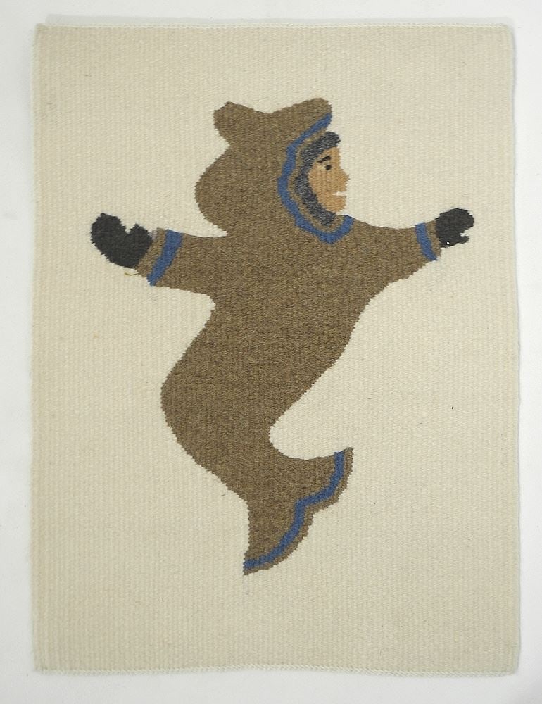 Inuit Textile signed Annie Pitsiulak /Igah Etoangat, 15 1/2 x 11 5/8", "#49 Mermaid". (1 of 2)