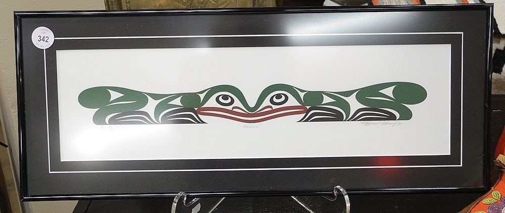 Coast Salish Serigraph signed Maynard Johnny Jr., 5 5/8 x 20", "Frogs", A/P #6/15. (1 of 1)