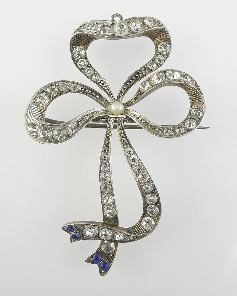 Sterling Silver Bow Shaped Brooch, 2 1/4"L, 15.5g, with Box. (1 of 8)