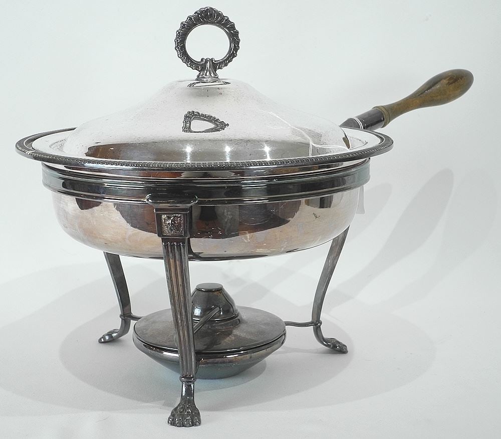 Harrod's London Silver Plated Chafing Dish, 11"h. (1 of 5)