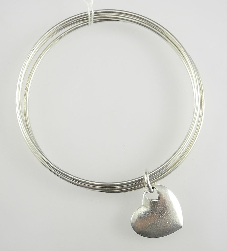 Tiffany & Co. Sterling Silver (marked 925) Triple Sweetheart Bangle Set, 28g. (1 of 3)