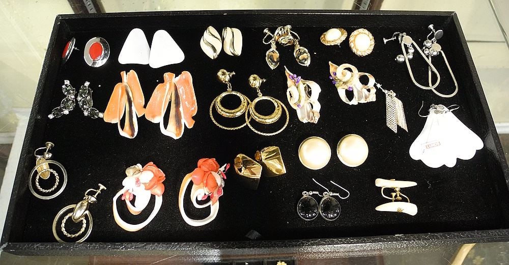 Collection of Costume Earrings, Clip on & Post.: Collection of Costume Earrings, Clip on & Post.