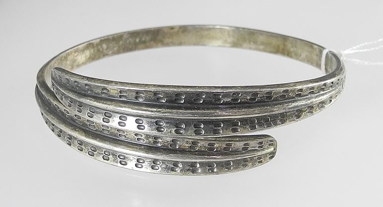David Andersen Norway Saga Sterling Silver (925s) Bracelet, 2 3/4"w, 39.0g. (1 of 2)