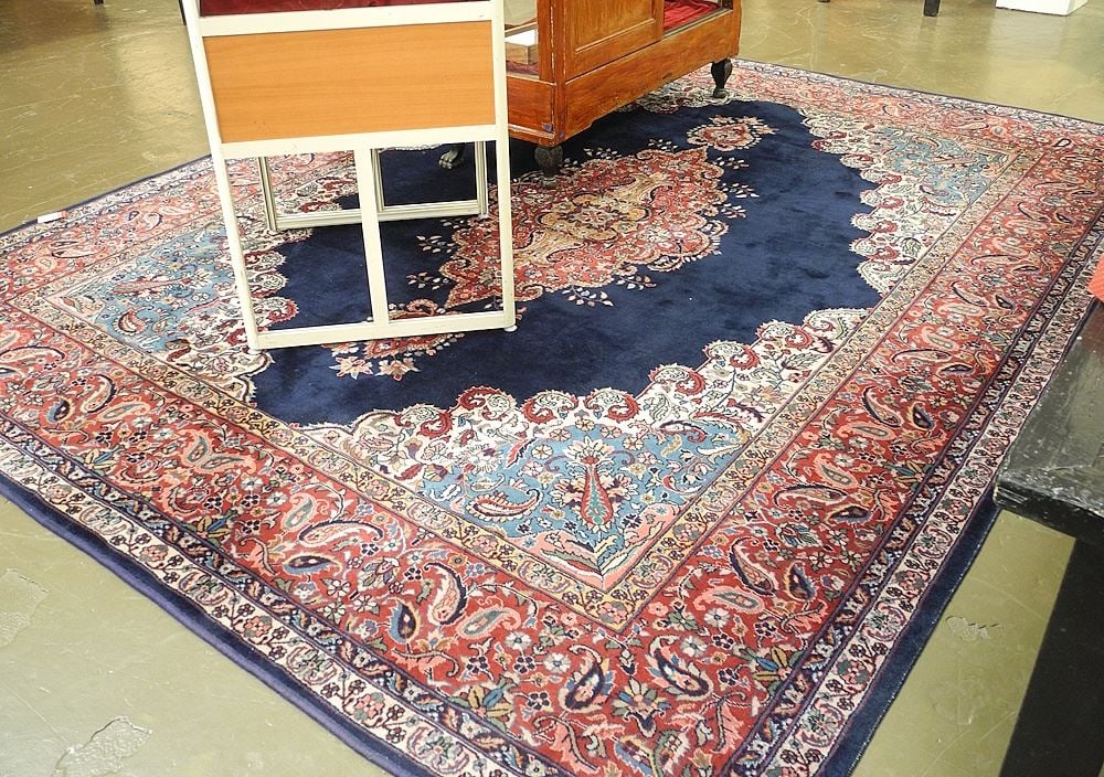 Hand Knotted Persian Carpet Approximately 8 x 10" (fringes rebound).: Hand Knotted Persian Carpet Approximately 8 x 10" (fringes rebound).