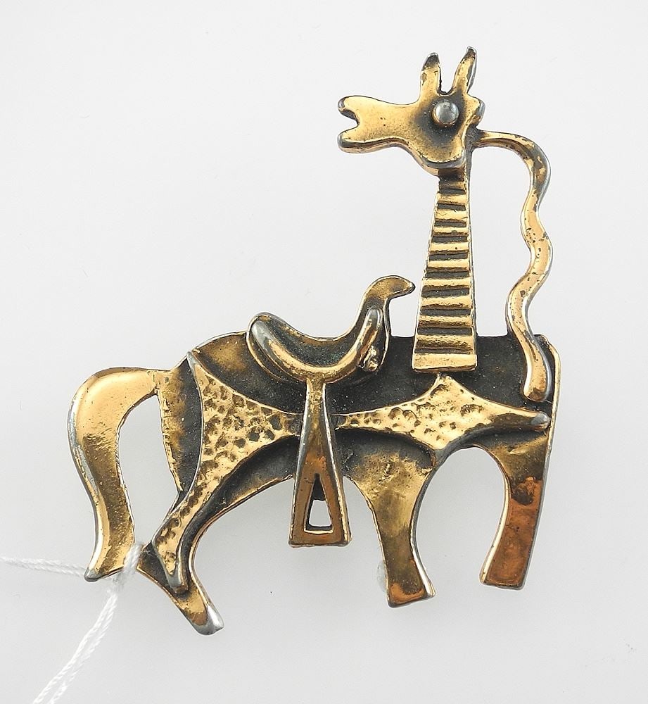 Rebajes Copper Plated Horse Pendant, 1 7/8"h, 15.4g.: Rebajes Copper Plated Horse Pendant, 1 7/8"h, 15.4g.