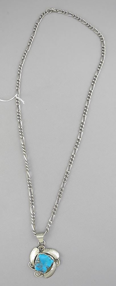 Taxco Mexico Sterling (925) Leaf Design Pendant, 22"L, 31.4g. (1 of 2)