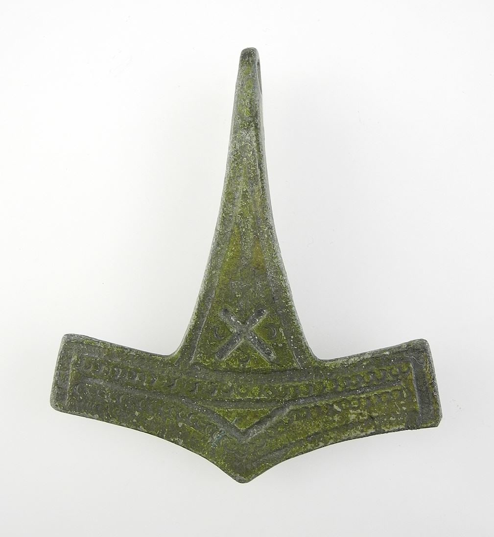 Ancient Viking Bronze Mjolnir, 1 7/8 "h, 6.4g. (1 of 3)