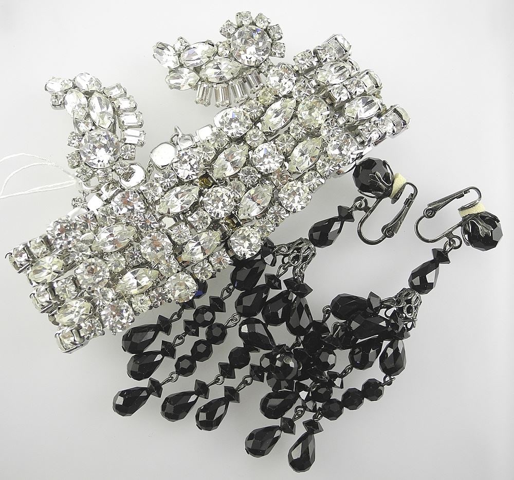 2 Pair of Sherman Earrings & Cuff Bracelet, signed.: 2 Pair of Sherman Earrings & Cuff Bracelet, signed.