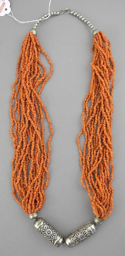 Natural Red Coral Torsade (Necklace) , 24"L.: Natural Red Coral Torsade (Necklace) , 24"L.