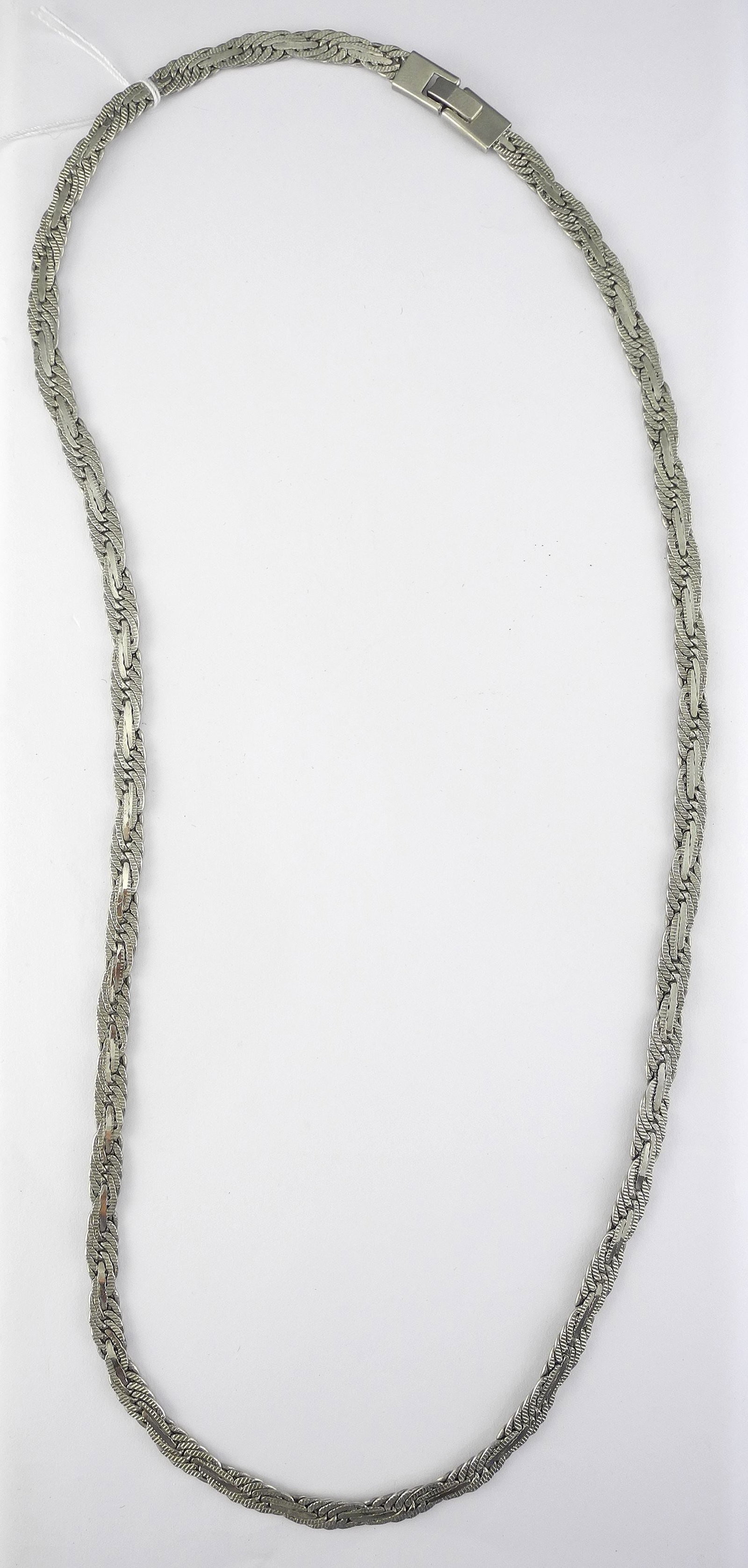 Woven Leavy Silver Chain, 23 3/4" L, 24.2g.: Woven Leavy Silver Chain, 23 3/4" L, 24.2g.